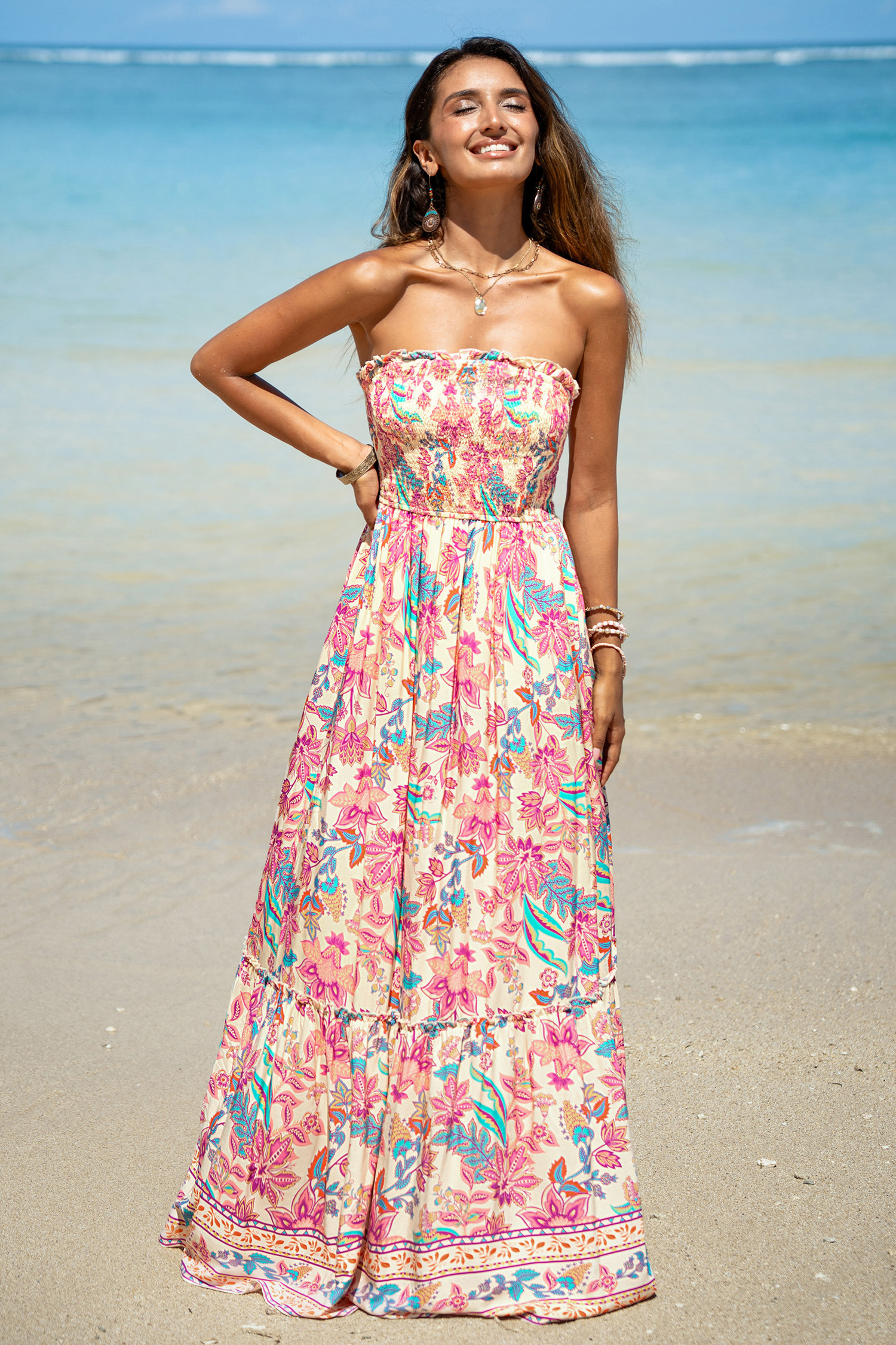 Sweet Lily Floral Maxi Dress - M | Cupshe US