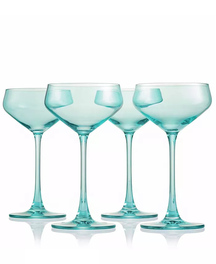 Godinger Sheer Green Coupes, Set of 4 & Reviews - Glassware & Drinkware - Dining - Macy's | Macys (US)