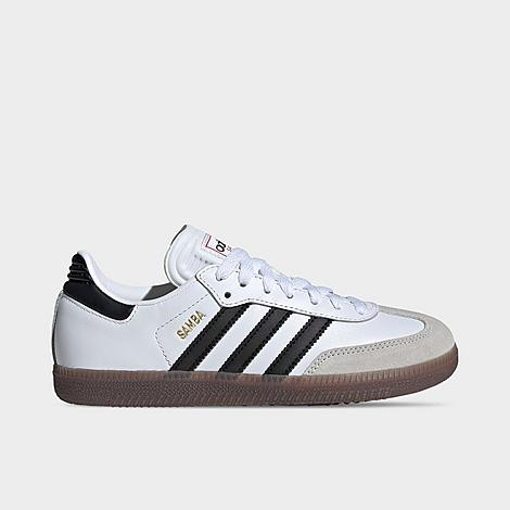 adidas Big Kids Originals Samba Indoor Soccer Shoes in White/Black/Gum Size: 6.0 | JD Sports (US)