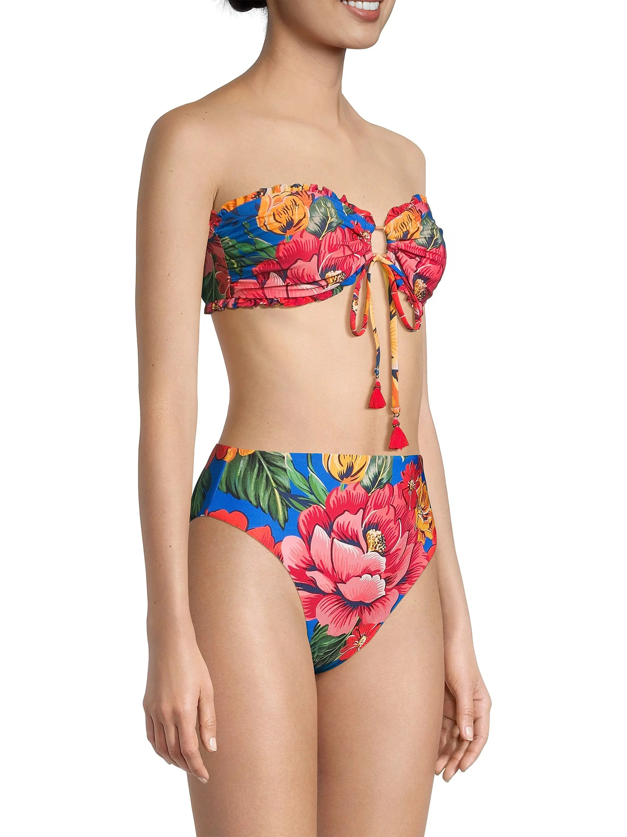 Winter Chita Tie-Front Bandeau Bikini Top | Saks Fifth Avenue