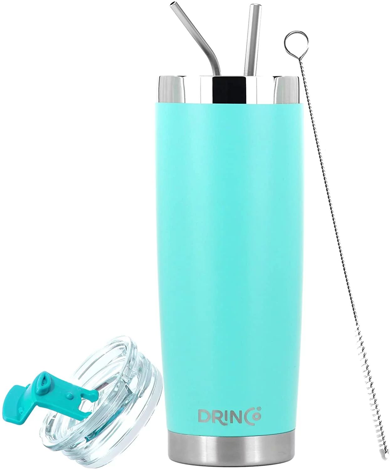 DRINCO 20 oz Stainless Steel Tumbler With Straw & Spill Poof Flip Lid, Vacuum Insulated Travel Mu... | Walmart (US)