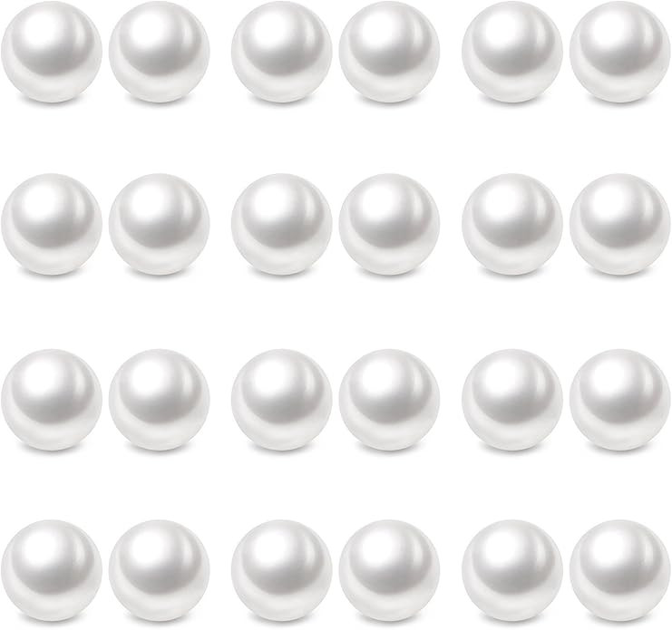 Charisma 8mm Composite Pearl Earrings Round Ball Pearls Stud Earrings Hypoallergenic 12 Pairs Imi... | Amazon (US)
