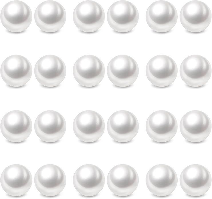 Charisma 8mm Composite Pearl Earrings Round Ball Pearls Stud Earrings Hypoallergenic 12 Pairs Imi... | Amazon (US)