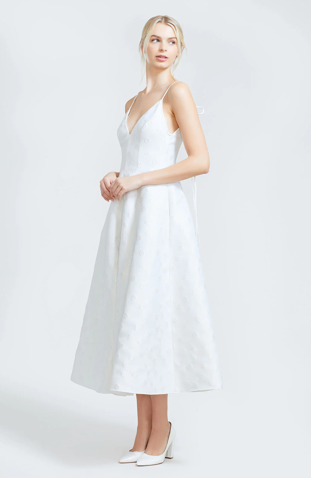 Daisy Jacquard V-Neck Midi Dress | Lela Rose