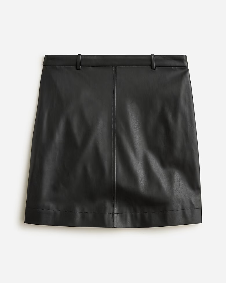Trouser mini skirt in faux leather | J. Crew US