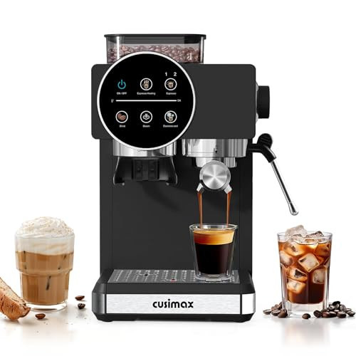 Espresso Machine with Grinder, 20 Bar Professional Expresso Coffee Machines with Milk Frother Steam Wand, Espresso Maker with 60oz Removable Water Tank, Cappuccino & Latte Machine for Home (Black) | Amazon (US)