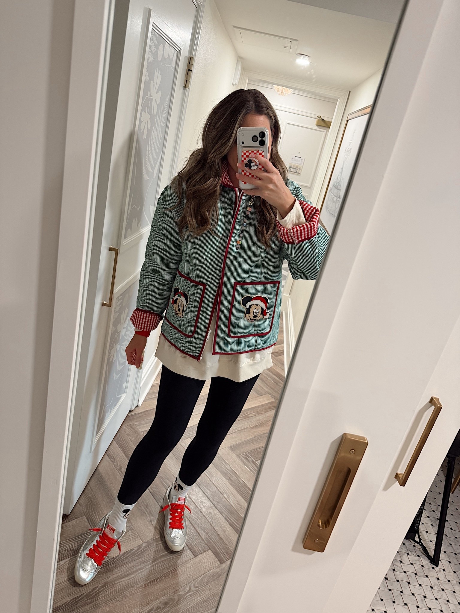 What to wear for the holidays at Walt Disney world! Love how this  quilted jacket from Amazon with Etsy patches turned out! Medium jacket and small leggings - fits tts.

#LTKHoliday #LTKStyleTip #LTKTravel