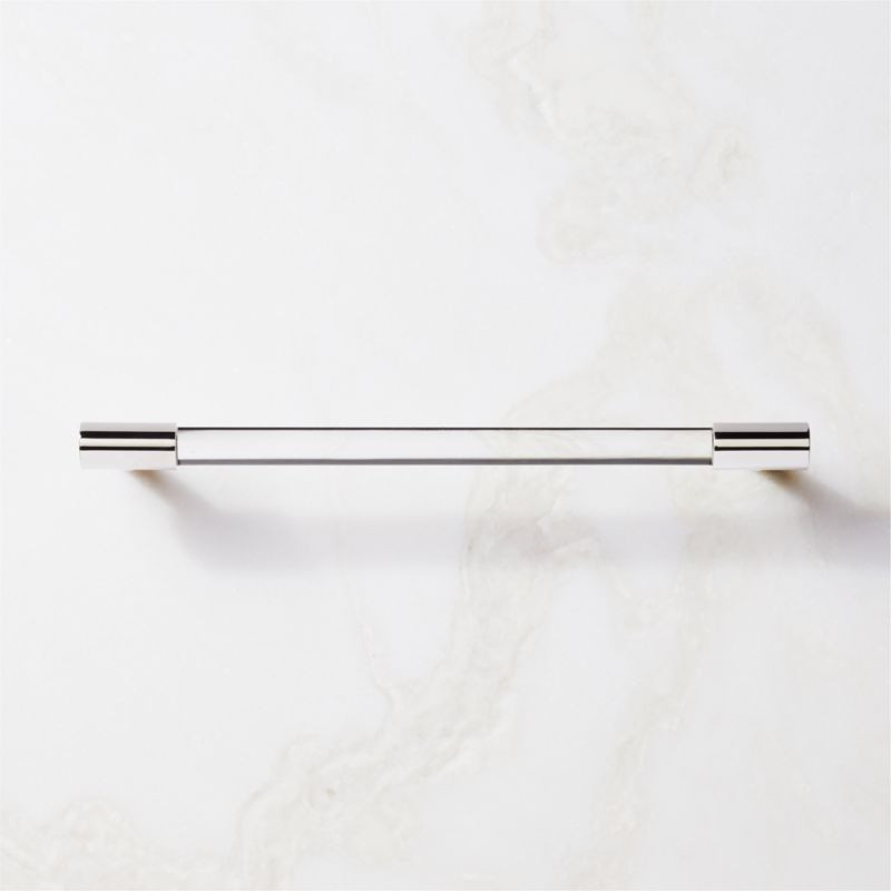 Flynn Polished Nickel and Crystal Handle 8" + Reviews | CB2 | CB2