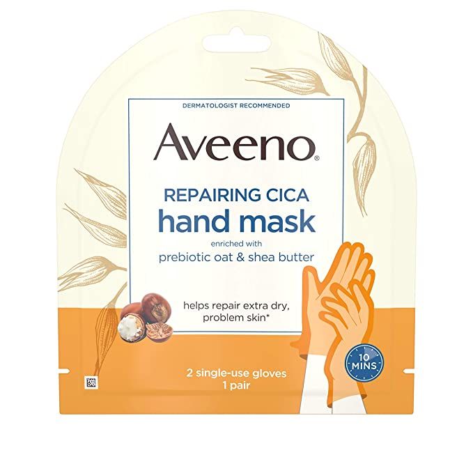 Aveeno Repairing CICA Hand Mask with Prebiotic Oat and Shea Butter for Extra Dry Skin, Paraben-Fr... | Amazon (US)
