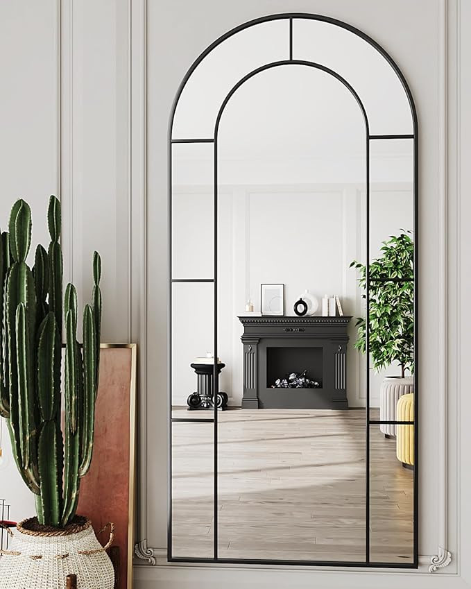 Antok 71" x 32" Full Length Mirror, Floor Mirror Arched Window Decorative Mirror, Metal Framed De... | Amazon (US)