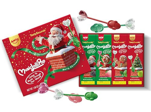 Amos Music Lollipop TastySounds Christmas Edition – Audio Singing Music Lollipop Gift Box, 4-Pack | Amazon (US)