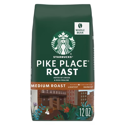 Starbucks Pike Place Roast Medium Roast Whole Bean Coffee - 12oz | Target
