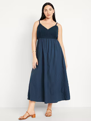 Fit & Flare Crochet-Bodice Maxi Dress | Old Navy (US)