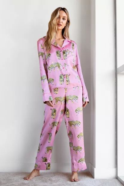 Cheetahs Always Prosper Satin Shirt and Pajama Set | Nasty Gal (US)
