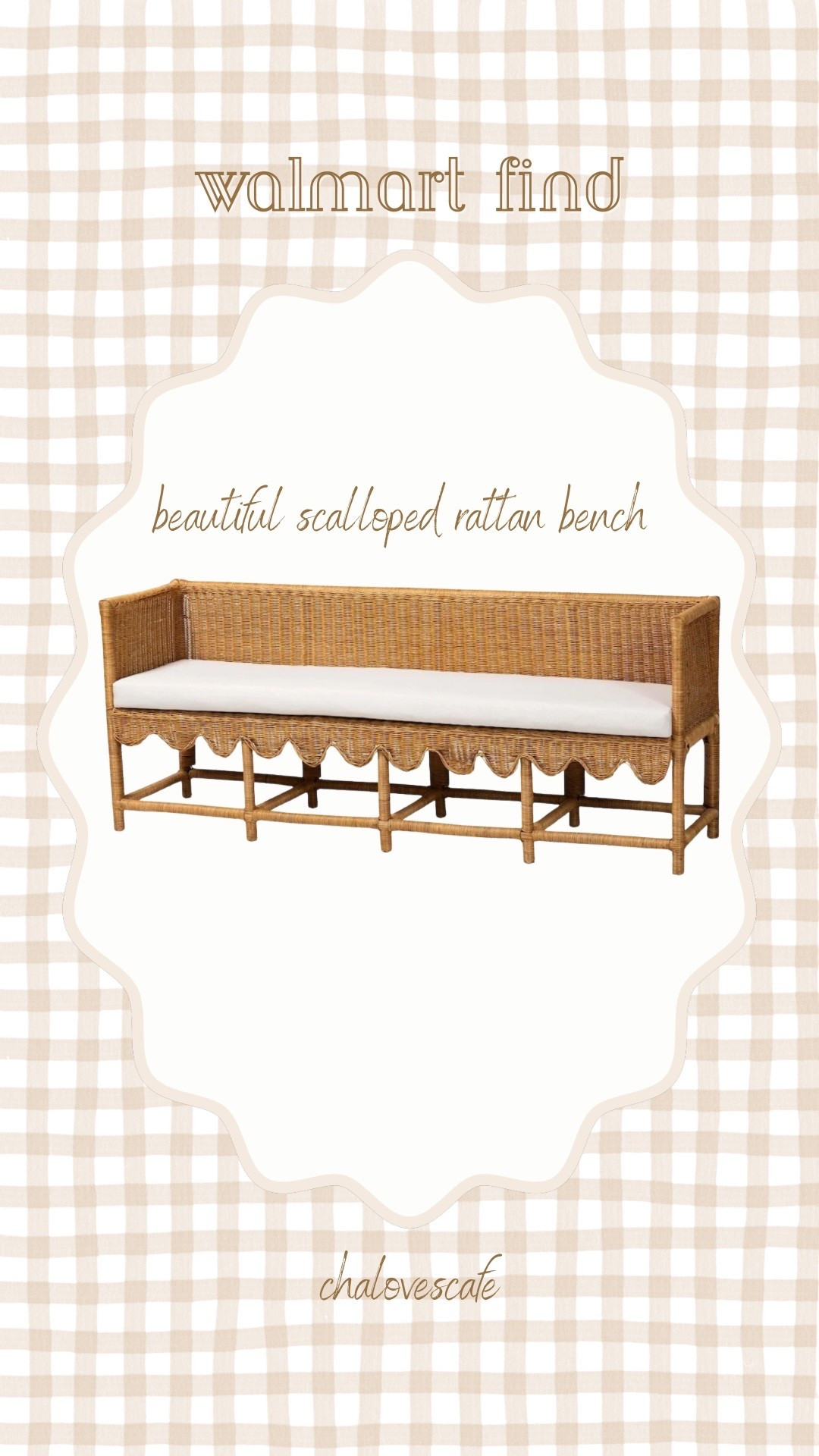 Beautiful scalloped rattan bench from Walmart 😍

#LTKHome