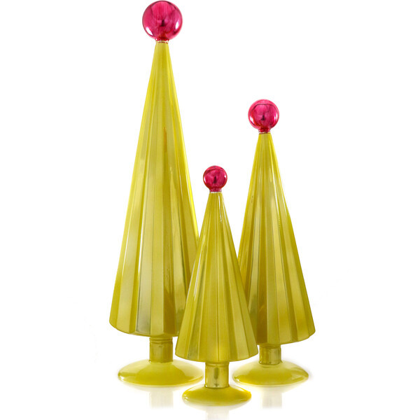 Pleated Tree, Lime Fuchsia Set of 3 | Maisonette