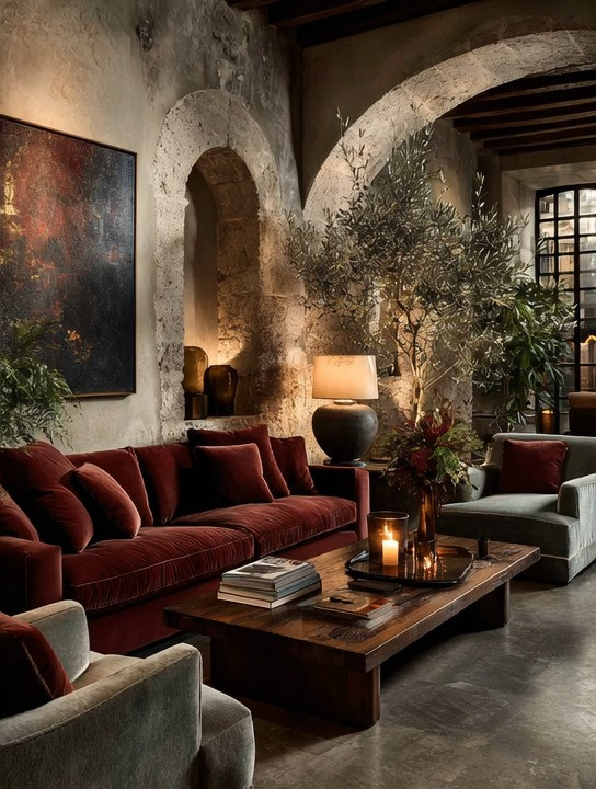 What caught your eye first?

The burgundy velvet sofa, the rustic wooden coffee table, the oversized olive tree, or the warm table lamp glow?

That’s the beauty of this space… it’s not one statement piece—it’s the combination that creates that effortless, Italian hotel-style luxury.

This look is rooted in a few powerful elements:
A rich velvet sofa that adds depth and warmth.
A grounding wooden coffee table that brings structure.
A statement table lamp that softens the space with layered lighting.
And an olive tree that introduces that natural, Tuscany-inspired elegance.

Individually, each piece works beautifully. Together, they create a space that feels curated, lived-in, and unforgettable.

And here’s the secret—you don’t need everything at once. Even adding one of these pieces can instantly elevate your living room and bring that same warmth and character into your home.

✨ We’ve curated multiple options for velvet sofas, rustic coffee tables, table lamps, and olive trees—shop the full edit below and build your version of this look, one piece at a time.

#LivingRoomDesign #RusticLuxury #HomeInspiration 

 #LTKHome