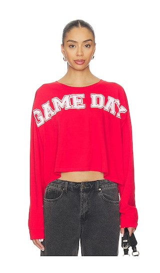 Game Day Meet & Greet Long Sleeve Top in Vintage Navy | Revolve Clothing (Global)