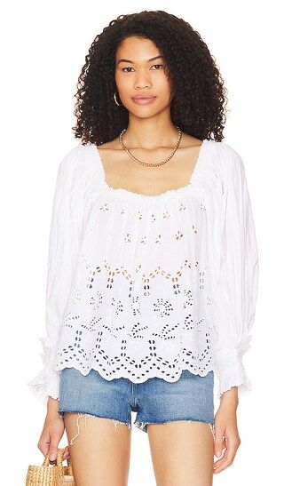 Broderie Anglaise Top in White | Revolve Clothing (Global)