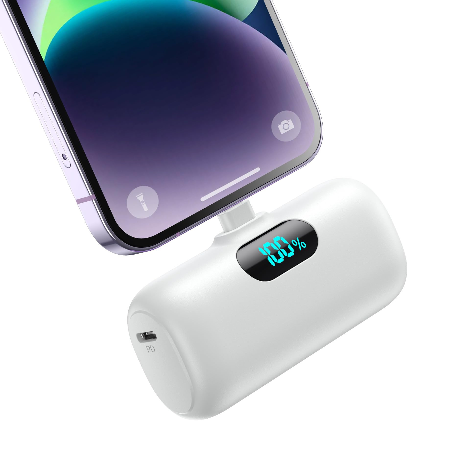 Feob 5000mAh Mini Power Bank for iPhone, Upgraded 15W PD Fast Charging Portable Charger, LCD Disp... | Amazon (UK)