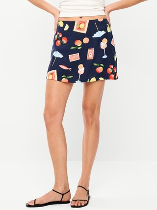 Linen-Blend Micro Skort | Old Navy (US)