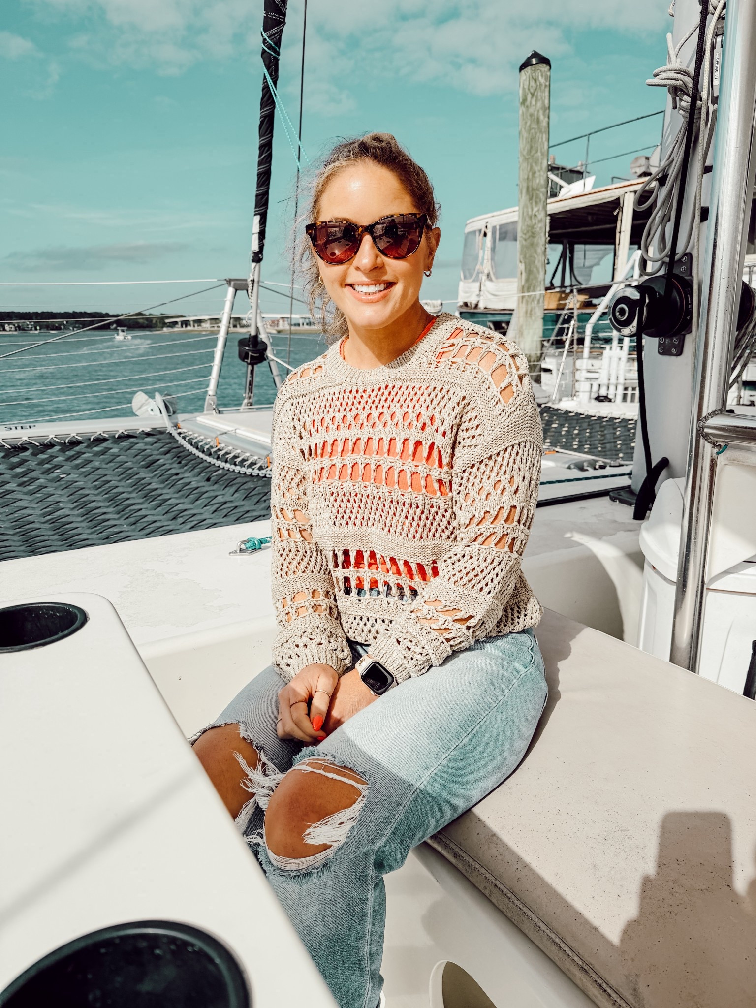 POV: you just found the best thing to do in Hilton Head Island ⛵️✨

Yesterday we went on our very first sailboat with @islandheadsailing and it was seriously one of the most fun experiences we’ve had on the island! Even though it was freezing (I was fighting for my life on the way back 🥶🤣), the views of the water were absolutely unreal.

We booked their Hilton Head brunch sail, and it came with the cutest spread of brunch goodies to enjoy while cruising, 10/10 recommend. Between the ocean breeze, peaceful vibes, and stunning scenery, this is hands down a must-do in Hilton Head Island.

If you’re planning a trip here and looking for unique things to do, add this to your list ASAP 🙌🏻 

#LTKdayinmylife #LTKootd #LTKTravel