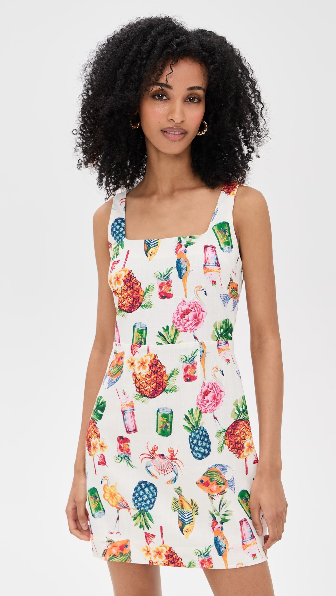 Square Neck Colorful Print Mini Dress | Shopbop