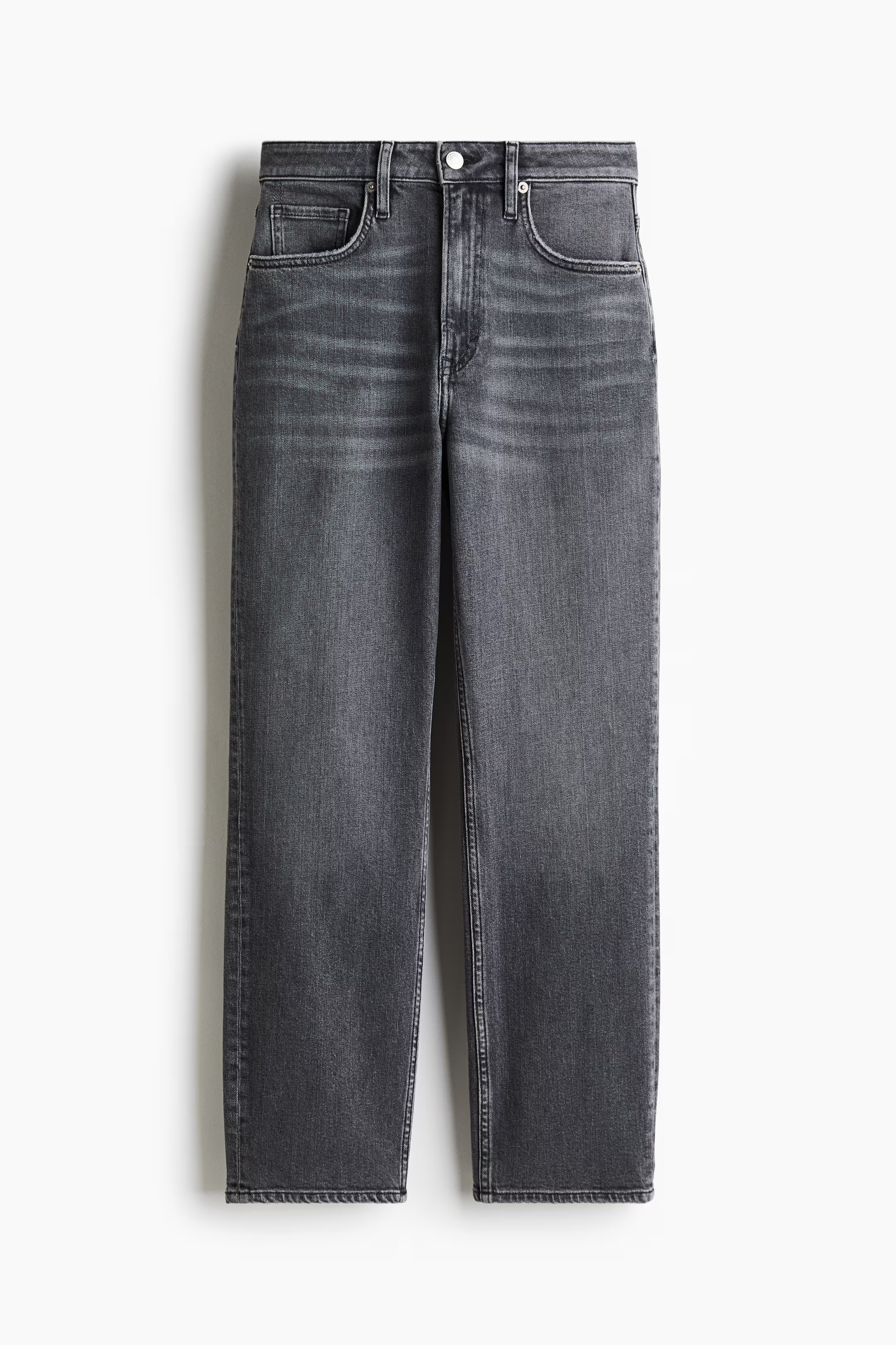 Slim Straight High Ankle Jeans - Dark gray - Ladies | H&M US | H&M (US + CA)