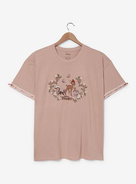 Disney Bambi Floral Embroidered Women's Plus Size T-Shirt - BoxLunch Exclusive | BoxLunch | BoxLunch