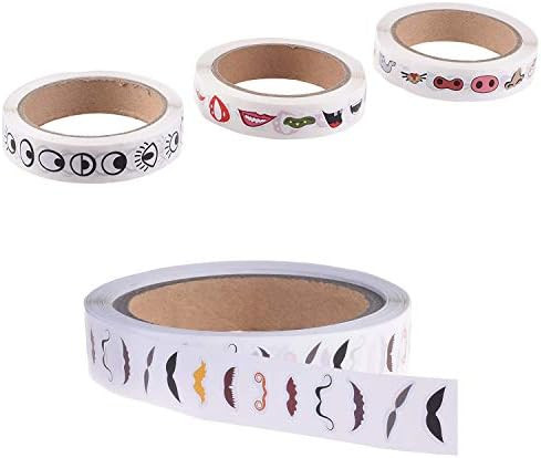YTYKINOY 4 Rolls 4000pcs Colorful Eye Nose Mouth Mustache Cute Self Adhesive Stickers Cartoon DIY St | Amazon (US)