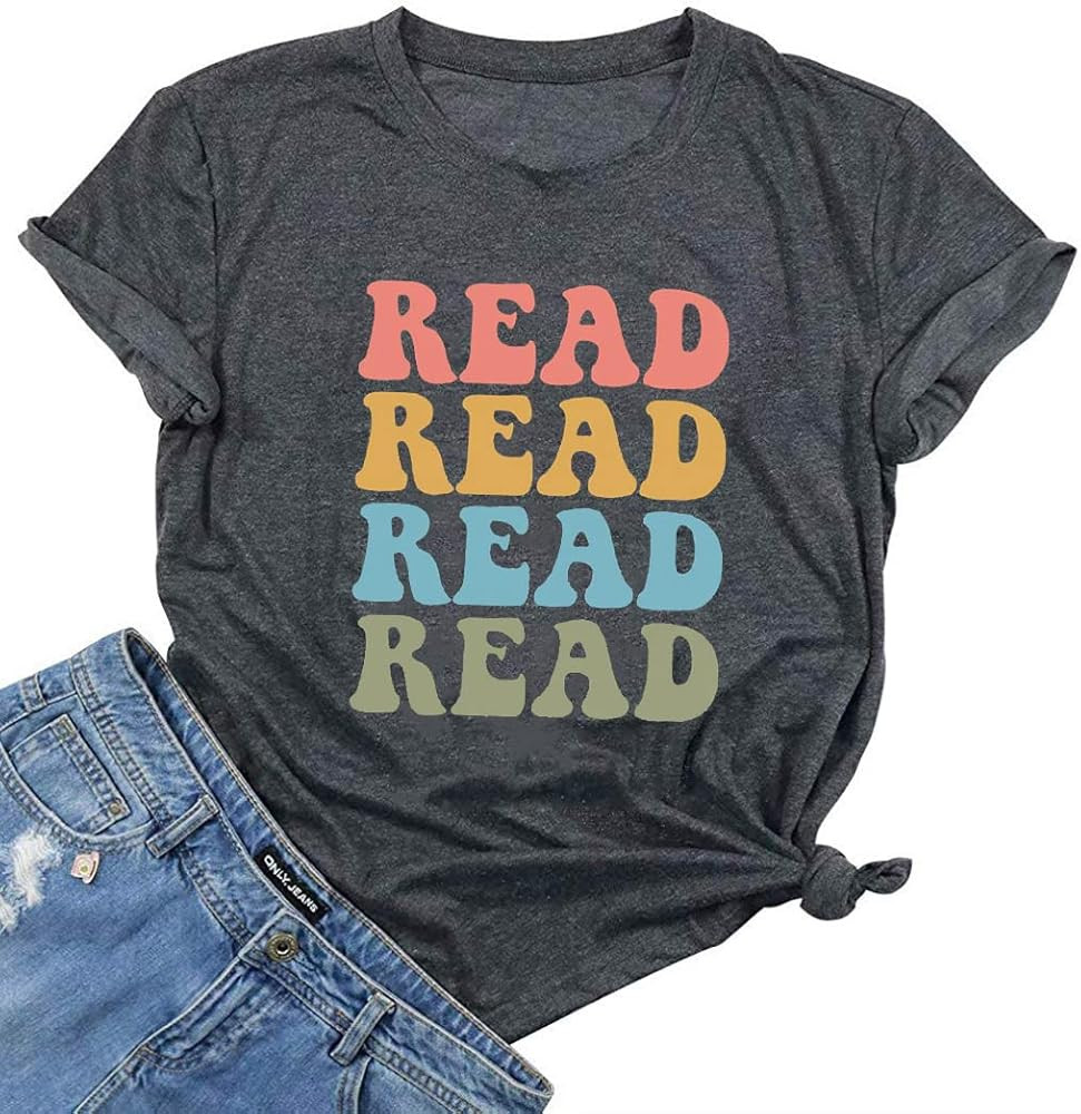Read Book Shirt Women Book Lovers Tops Bookworm Shirt Funny Retro Read Graphic Print Reading Shor... | Amazon (US)