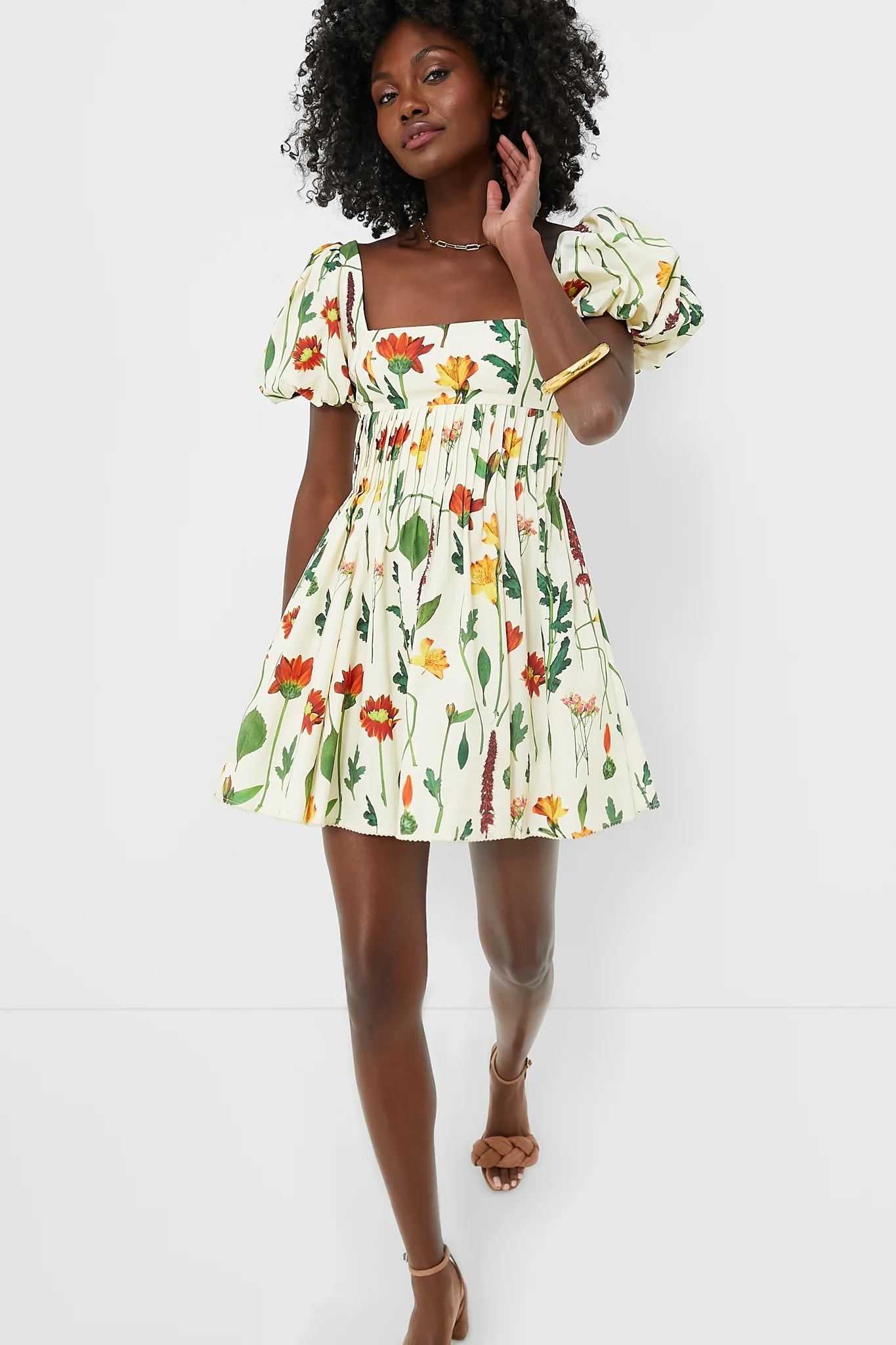 Exclusive Ivory Floral Caramelo Mini Dress | Tuckernuck (US)
