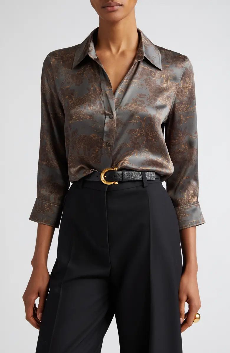 L'AGENCE Dani Silk Button-Up Blouse | Nordstrom | Nordstrom