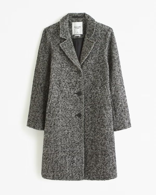 Women's Textured Dad Coat | Women's Clearance | Abercrombie.com | Abercrombie & Fitch (US)