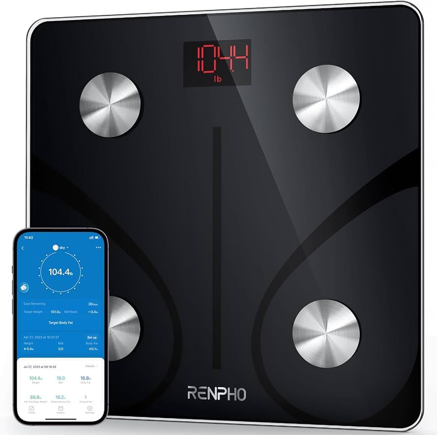 RENPHO Smart Scale for Body Weight, Digital Bathroom Scale BMI Weighing Bluetooth Body Fat Scale,... | Amazon (US)