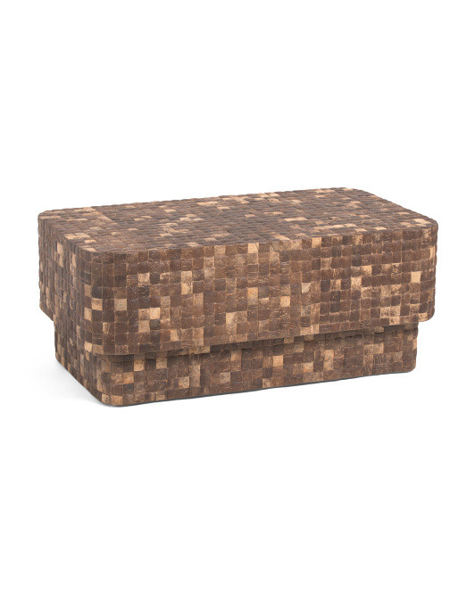 40x24x16 Samoa Coconut Shell Rectangular Coffee Table | TJ Maxx