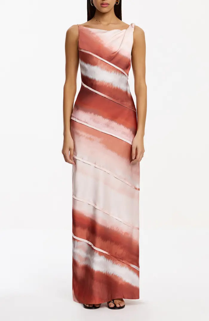 Kahlo Stripe Satin Gown | Nordstrom