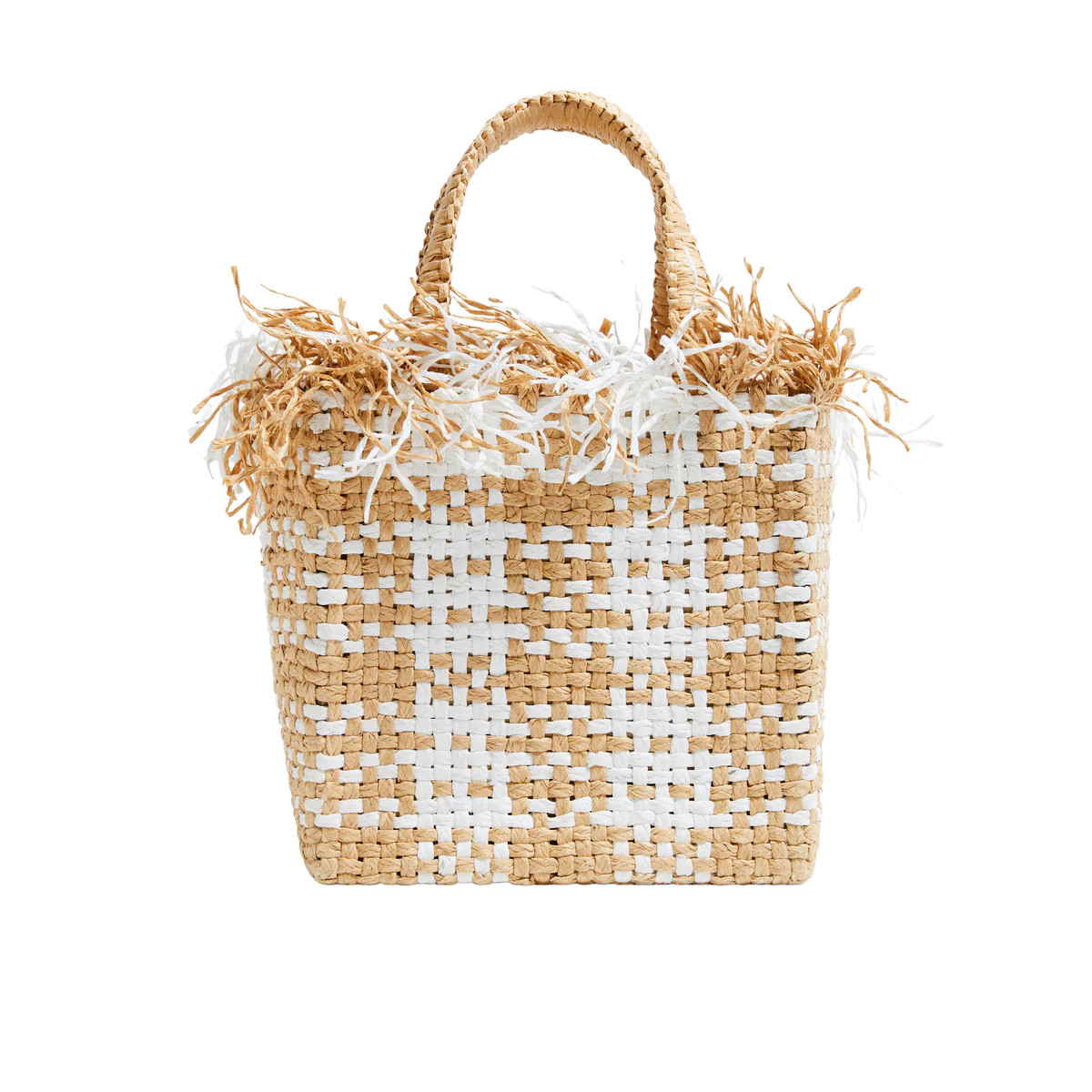 Check Mate Mini Tote in White | Over The Moon