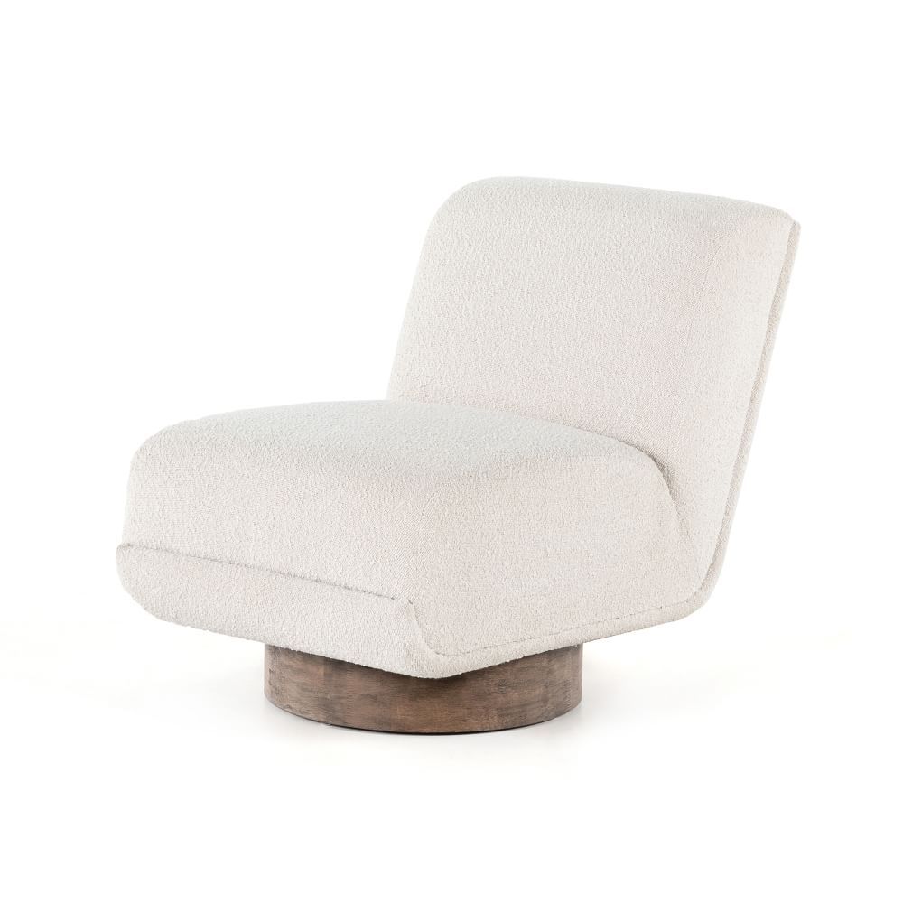 Round Wood Base Swivel Chair | West Elm (US)
