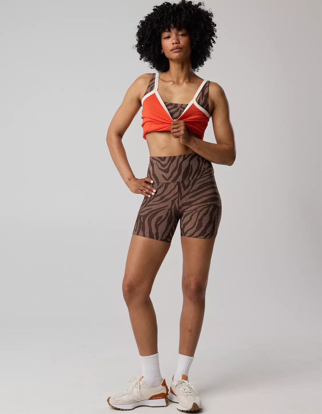 OFFLINE By Aerie Stripe Rib High Waisted 5" Bike Short | Aerie