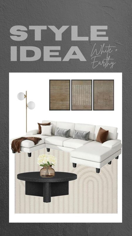 Living Room Style Idea with white and earthy tones

Home decor, living room decor, coffee table, area rug, living room rug, geometric rug, modern coffee table, black coffee table, white couch, modern floor lamp, wall art, moody and white living roomm

#LTKstyletip #LTKhome