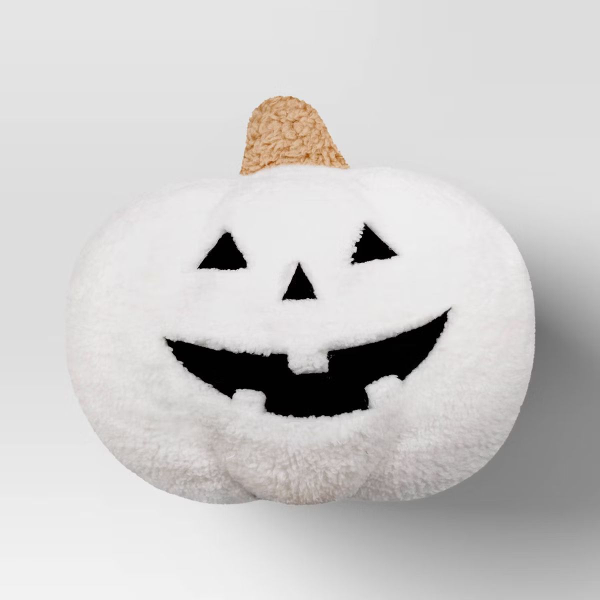 Faux Shearling Pumpkin Halloween Throw Pillow Ivory/Black - Hyde & EEK! Boutique™: Novelty Shap... | Target