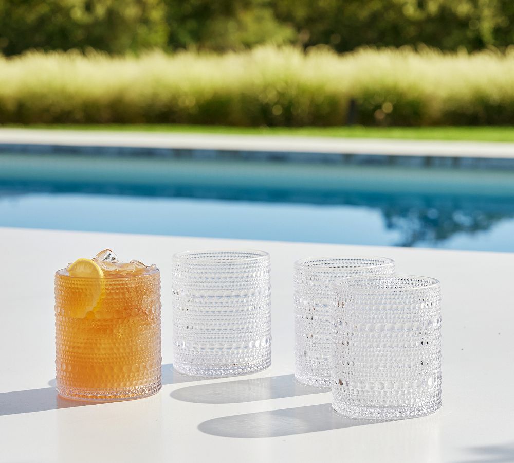 Jupiter Beaded Outdoor Drinking Glasses - Set of 4 | Pottery Barn (US)