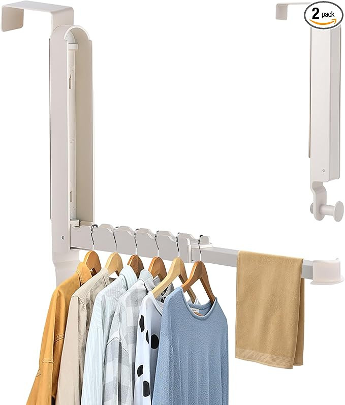 Over The Door Drying Rack, 2 Pack Foldable Over The Door Hooks Hanger for Laundry Clothes Heavy D... | Amazon (US)