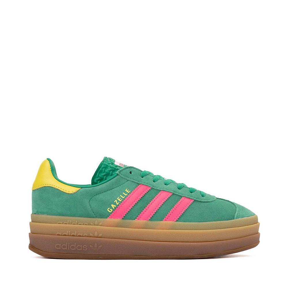 Womens adidas Gazelle Bold Athletic Shoe - Court Green / Lucid Pink / Pure Sulfur | Journeys