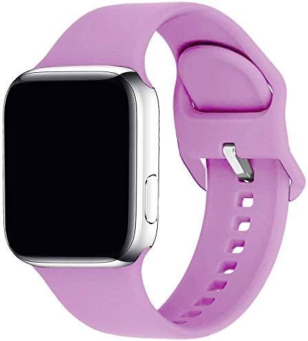 Lakvom Sport Band Compatible for Apple Watch 38mm 42mm 40mm 44mm, Soft Silicone Replacement Strap... | Amazon (US)