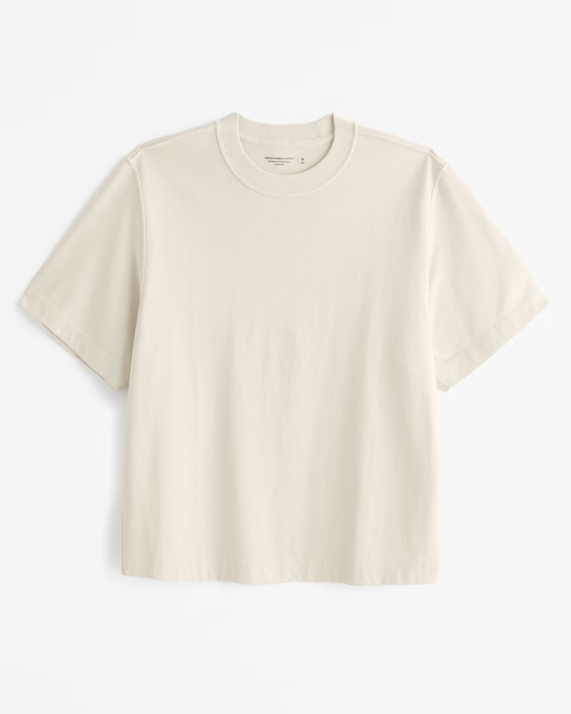 Men's Premium Heavyweight Cropped Tee | Men's Tops | Abercrombie.com | Abercrombie & Fitch (US)