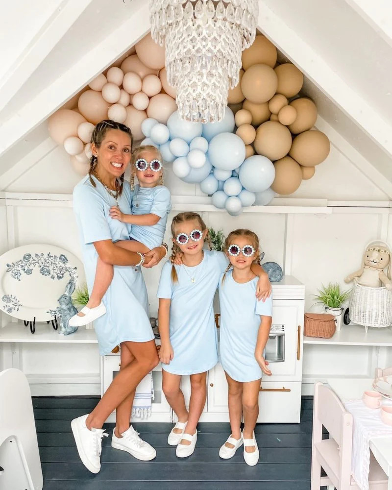 Tatum Tee Shirt Dress - Dusty Blue | Bailey's Blossoms