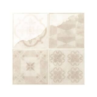 smart tiles Vintage Venezia Beige 9 in. x 9 in. Vinyl Peel and Stick Tile (2.20 sq. ft./4-pack) S... | The Home Depot