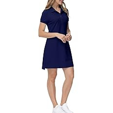 MoFiz Women's Golf Tennis Dress Sports Polo Dress Short Sleeve Quick Dry Casual Workwear Button | Amazon (US)